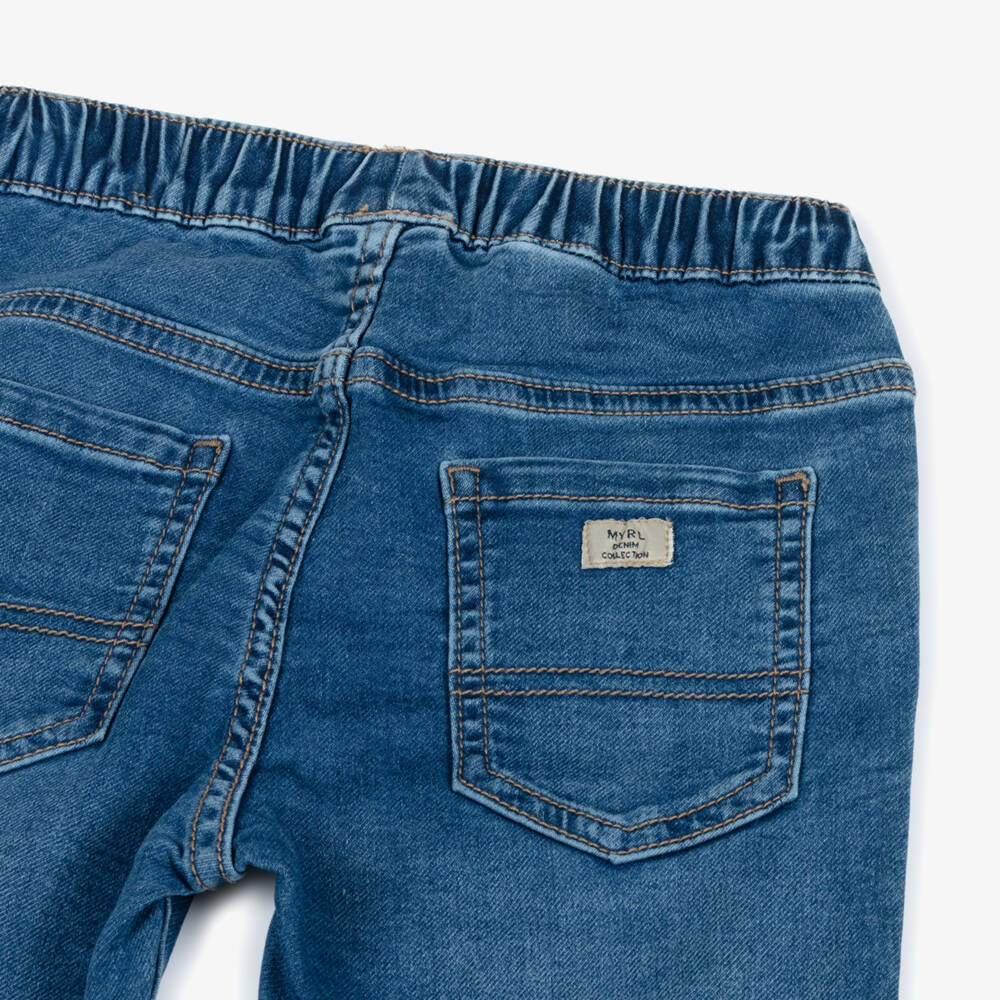 Mayoral-Blue Denim Drawstring Jeans | Childrensalon Outlet