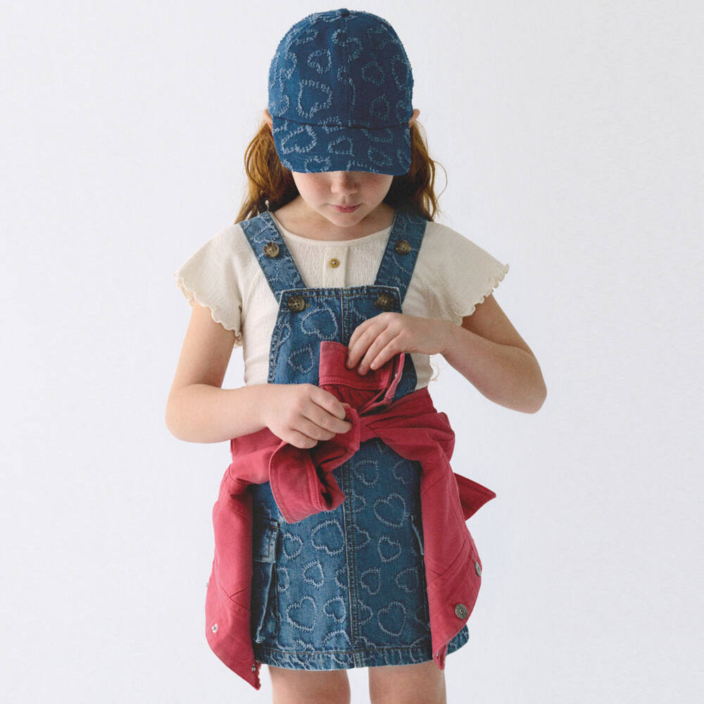 Mayoral-Blue Denim Heart Dress | Childrensalon Outlet