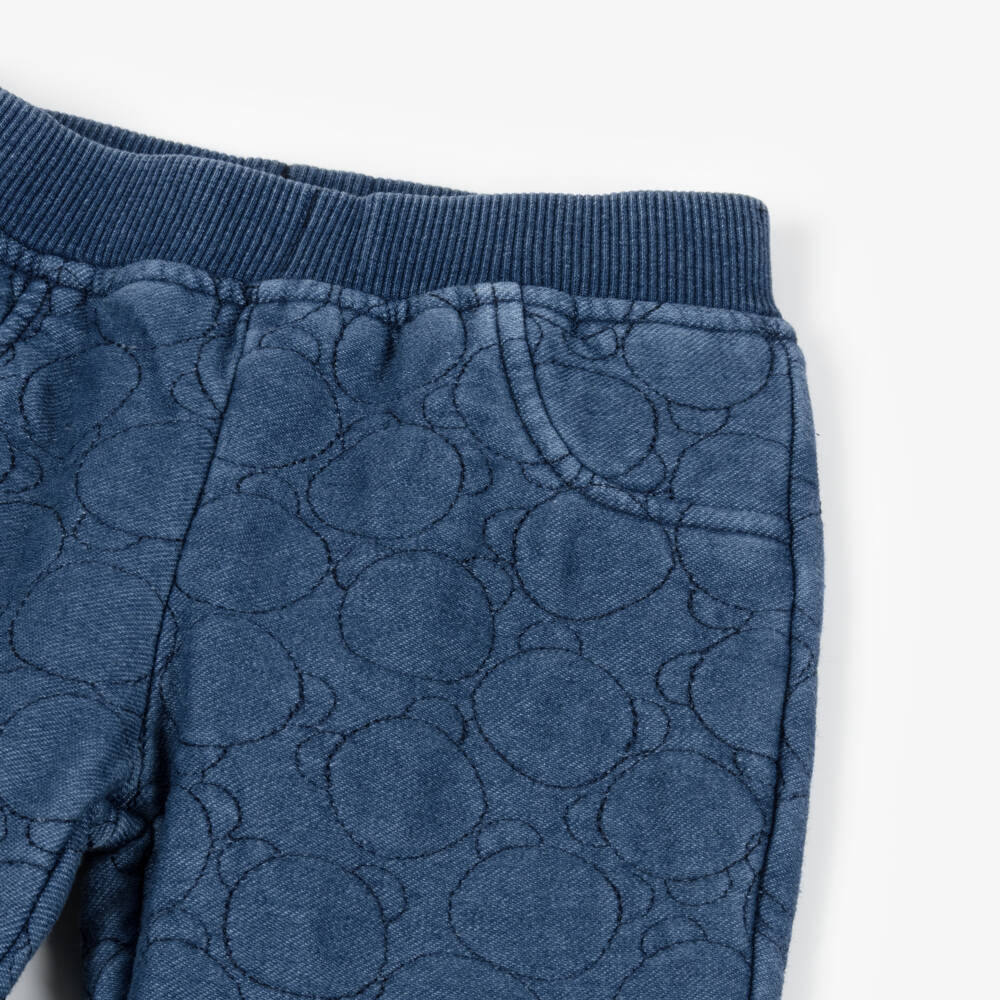 Mayoral Newborn-Blue Denim Quilted Baby Trousers | Childrensalon Outlet