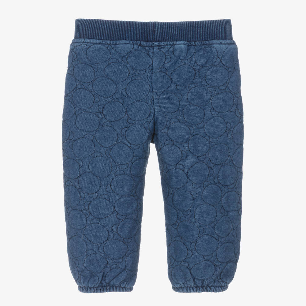 Mayoral Newborn-Blue Denim Quilted Baby Trousers | Childrensalon Outlet