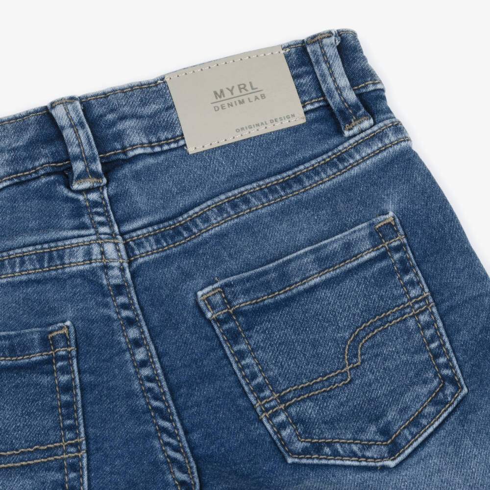 Mayoral-Blue Denim Shorts | Childrensalon Outlet