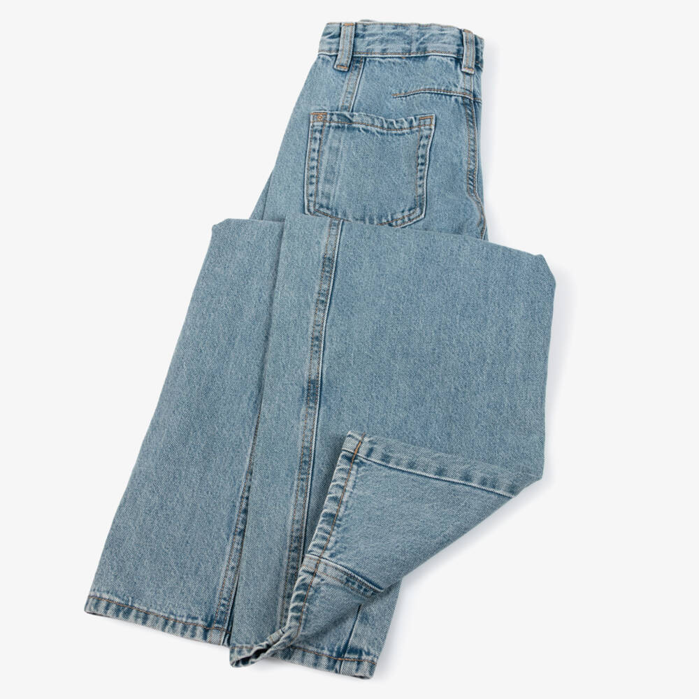 Mayoral-Blue Denim Wide Leg Jeans | Childrensalon Outlet