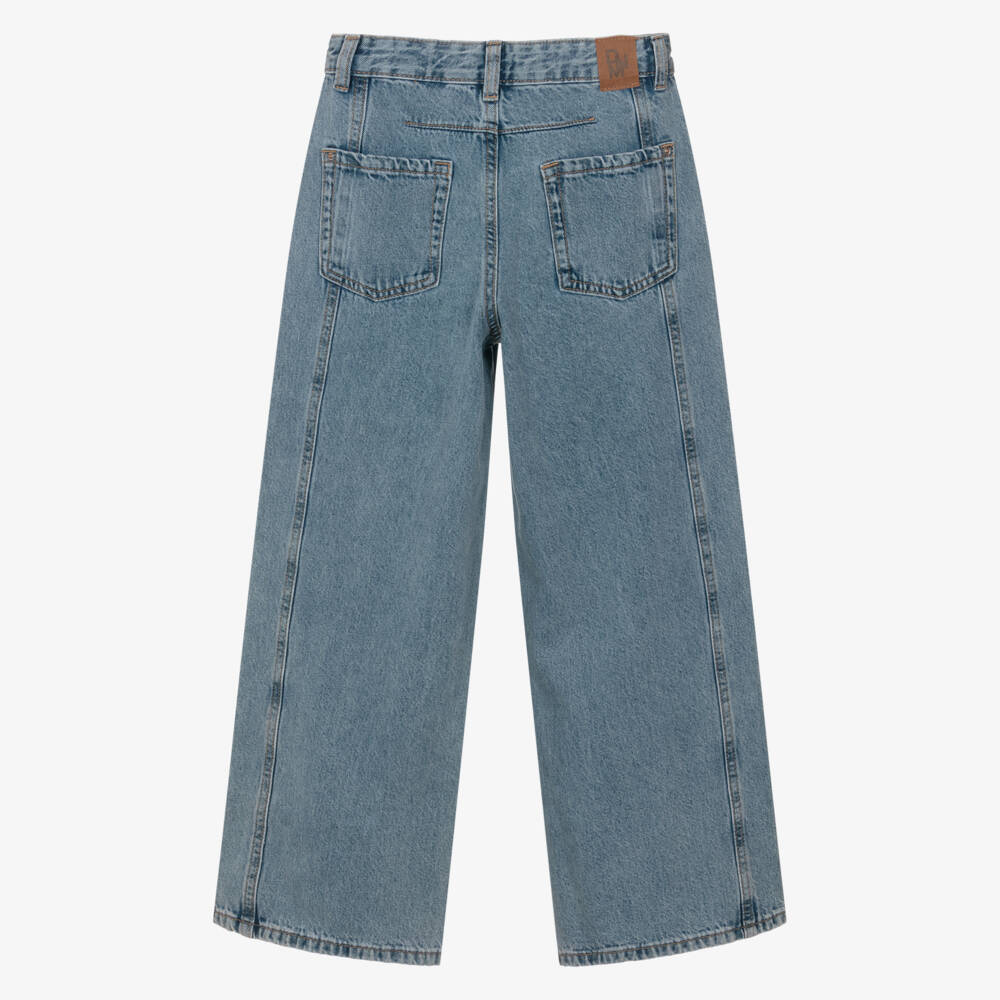 Mayoral-Blue Denim Wide Leg Jeans | Childrensalon Outlet