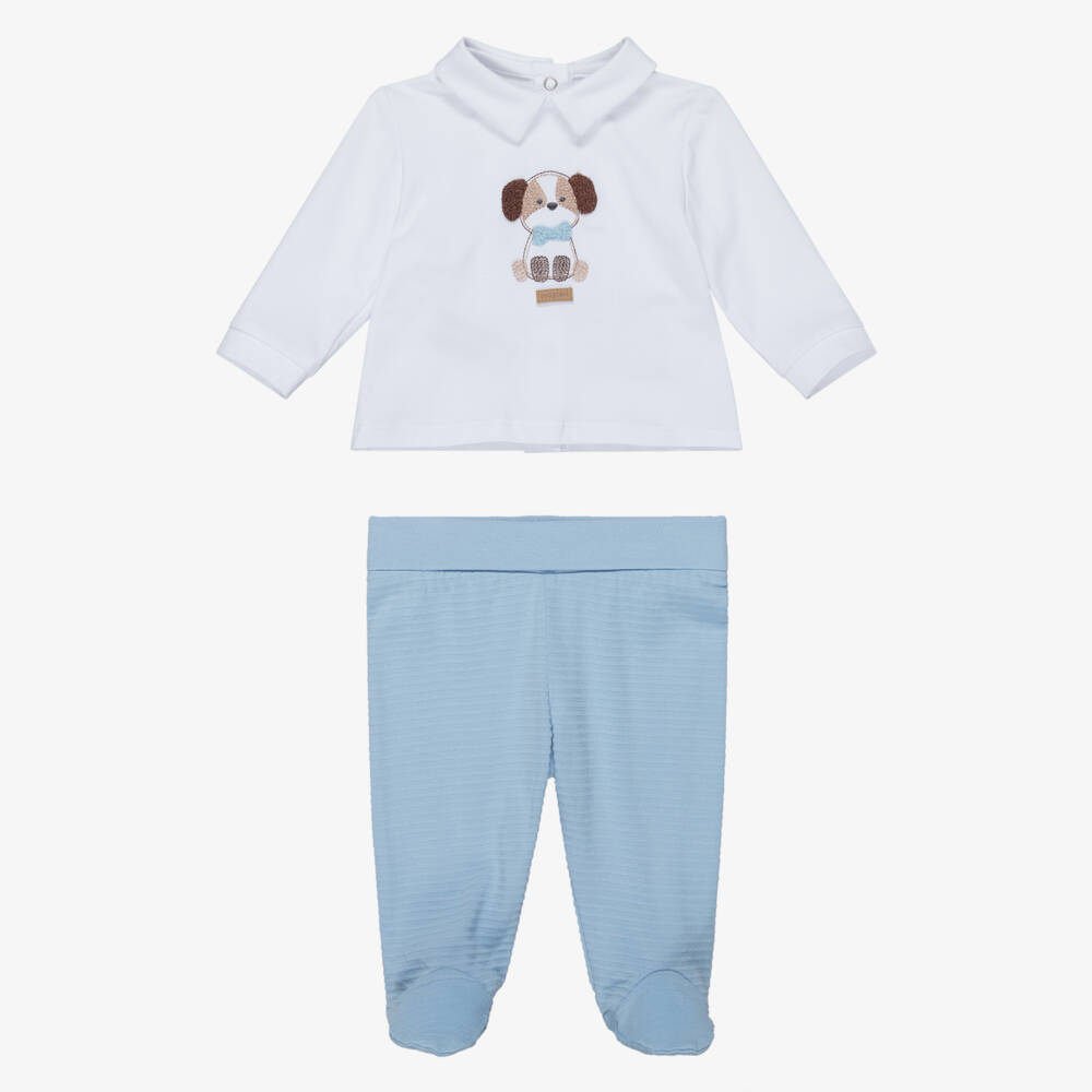 Mayoral Newborn-Blue Dog 2 Piece | Childrensalon Outlet