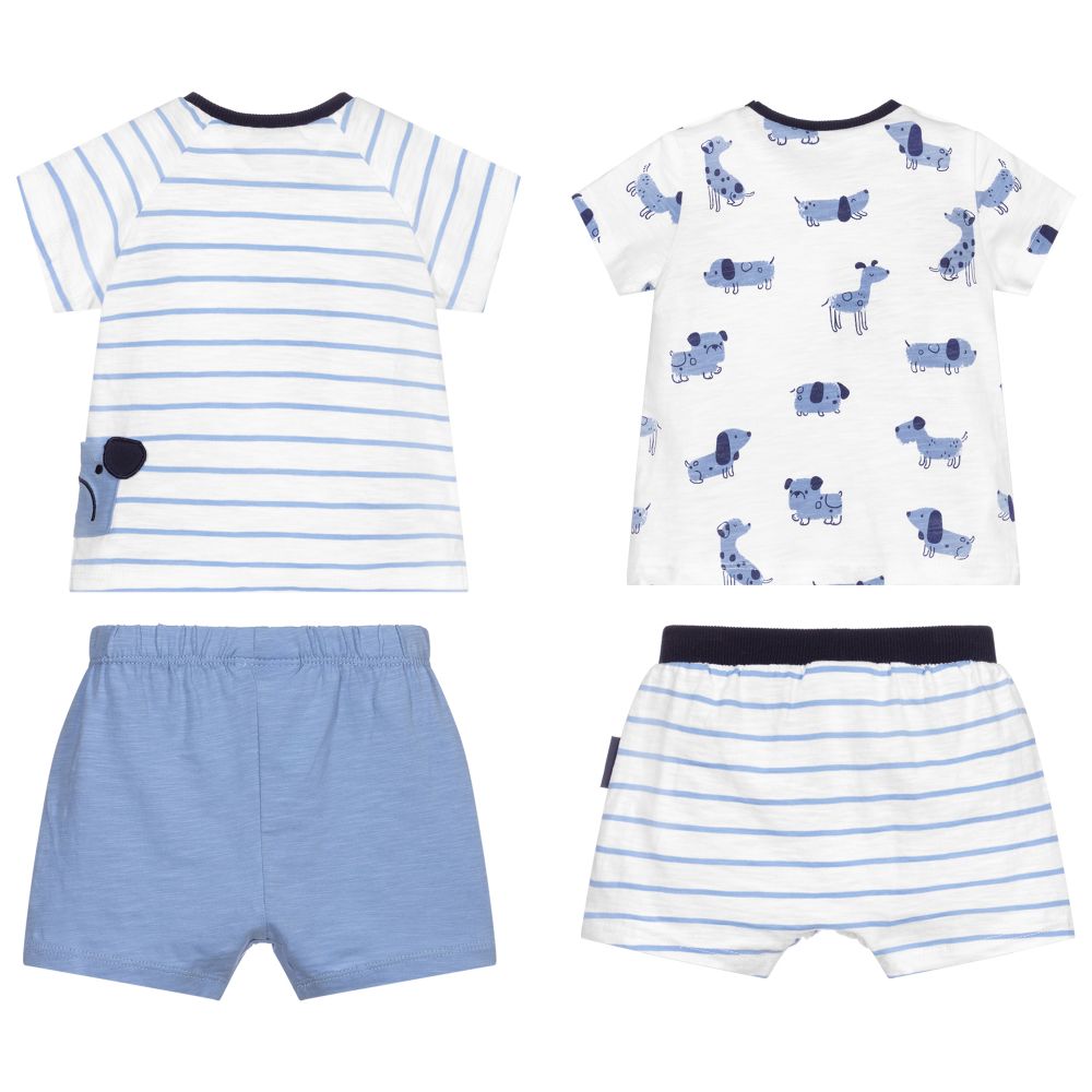 Mayoral-Blue Dog Shorts Set (2 Pack) | Childrensalon Outlet