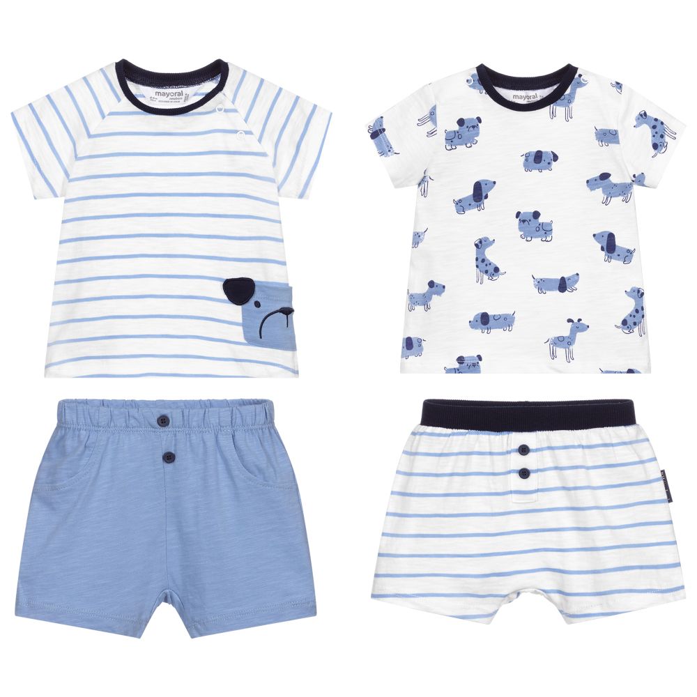 Mayoral-Blue Dog Shorts Set (2 Pack) | Childrensalon Outlet