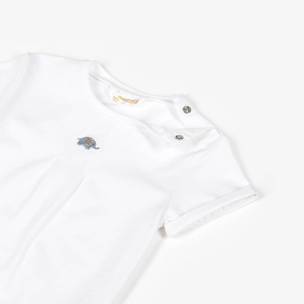 Mayoral Newborn-Blue Elephant Shorts Sets | Childrensalon Outlet