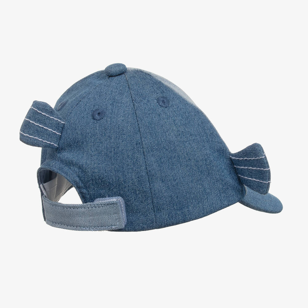 Mayoral Newborn Blue Fish Cotton Baby Cap