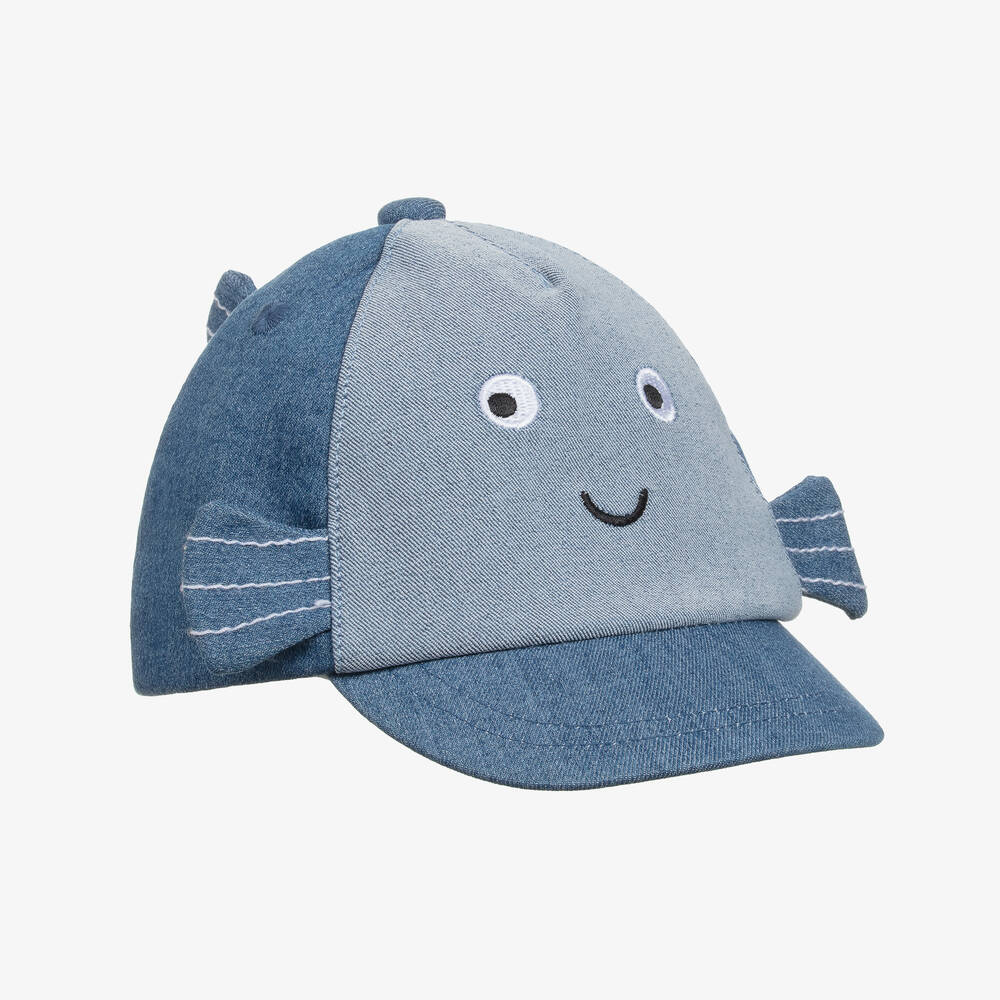 Mayoral Newborn-Blue Fish Cotton Baby Cap | Childrensalon Outlet
