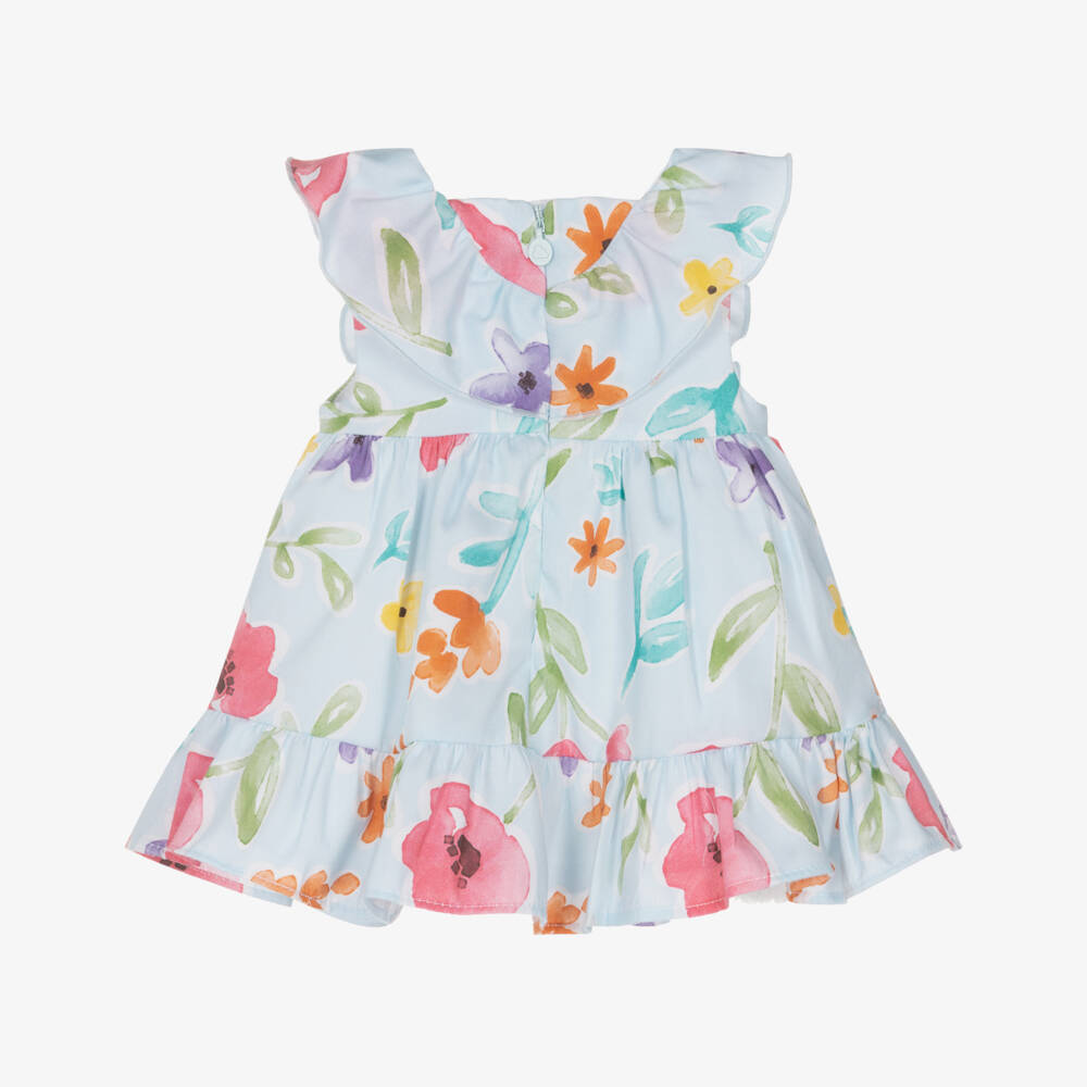 Mayoral Newborn-Blue Floral Dress | Childrensalon Outlet