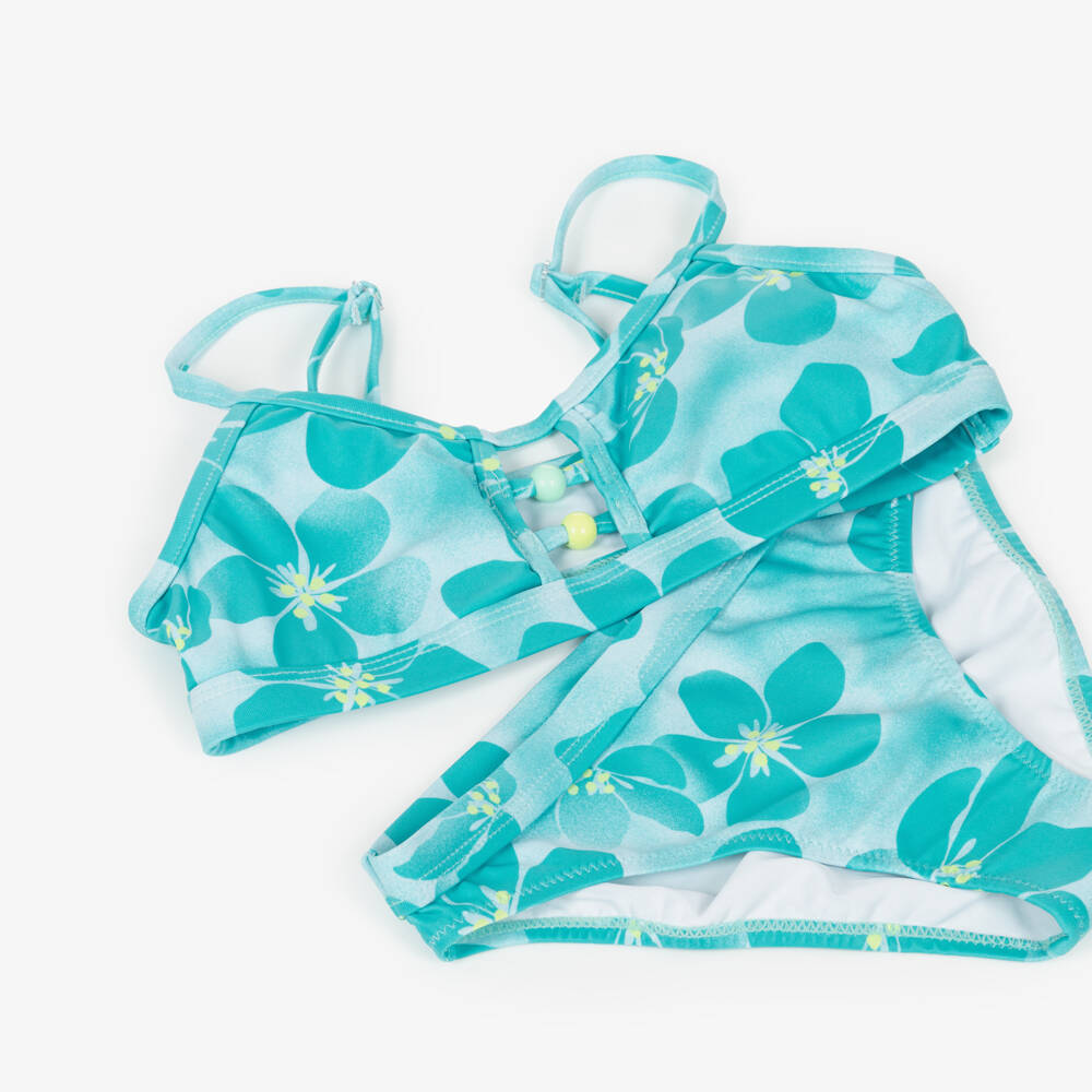 Mayoral-Blue Floral Pattern Bikini | Childrensalon Outlet