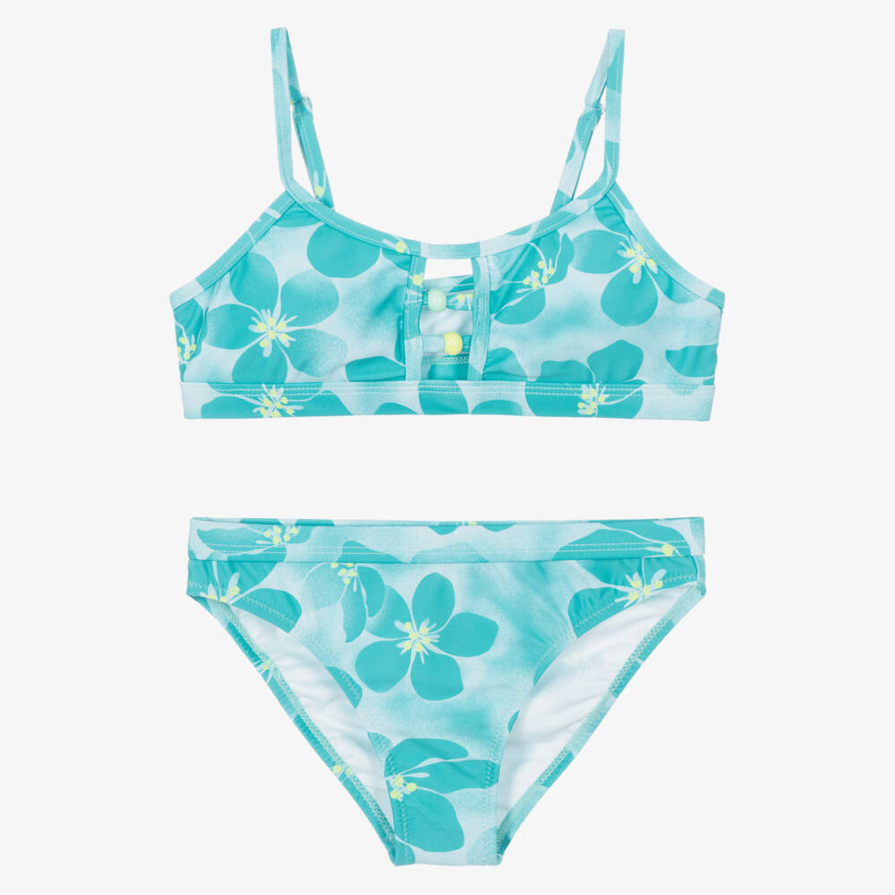 Mayoral-Blue Floral Pattern Bikini | Childrensalon Outlet