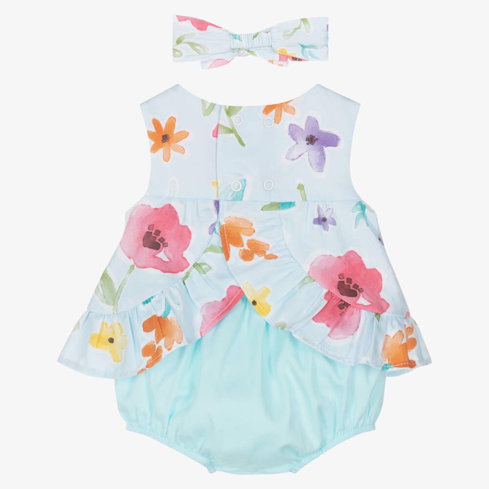Mayoral Для новорожденных-Blue Floral Shorts Set | Childrensalon Outlet