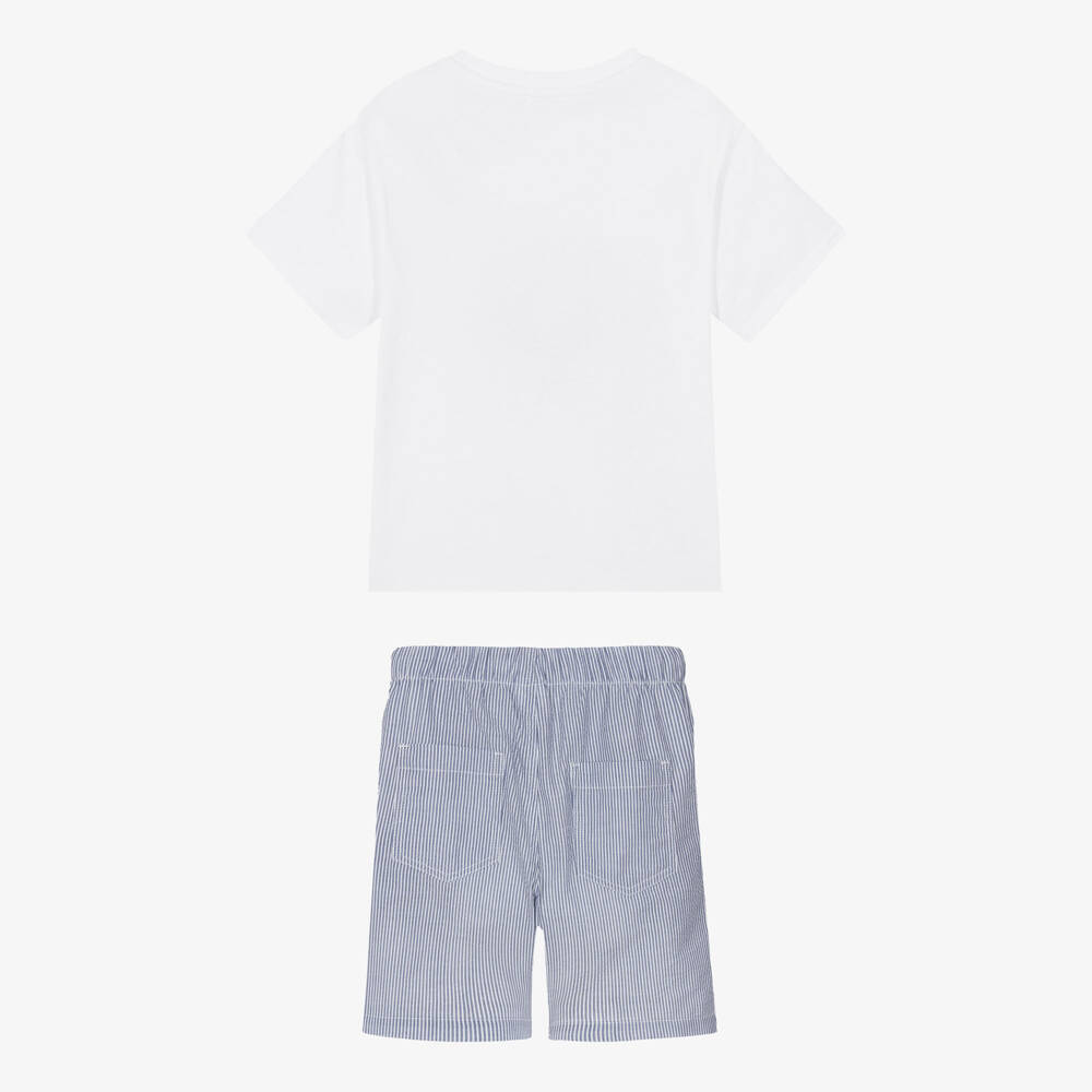 Mayoral-Blue Graphic Shorts Set | Childrensalon Outlet
