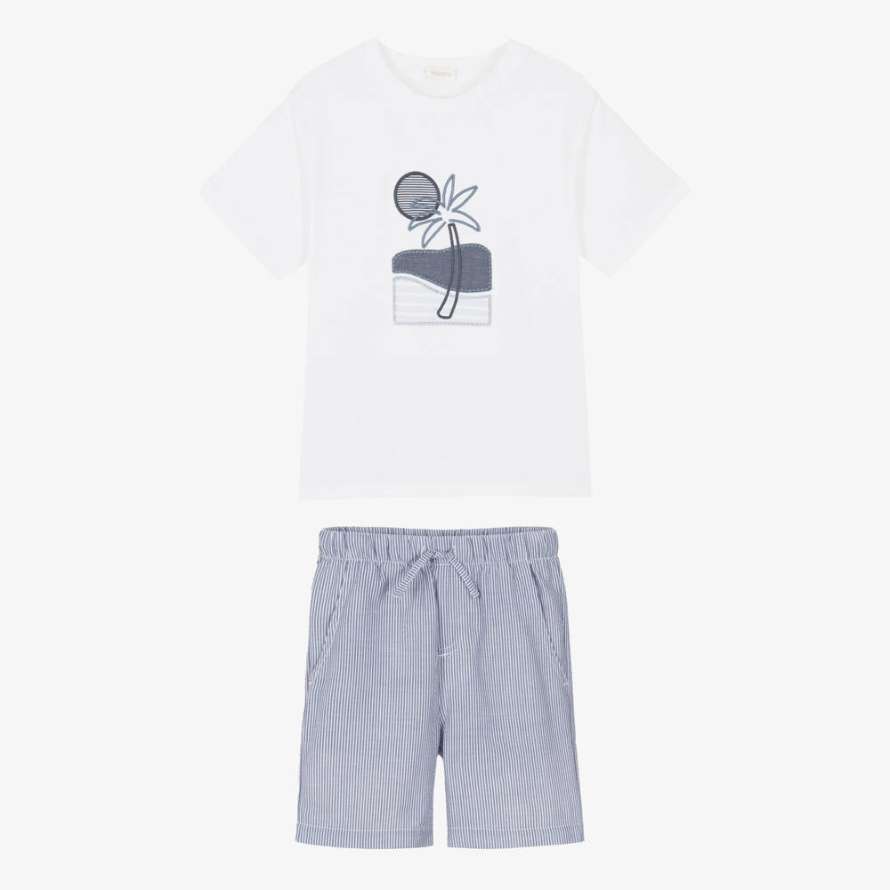 Mayoral-Blue Graphic Shorts Set | Childrensalon Outlet