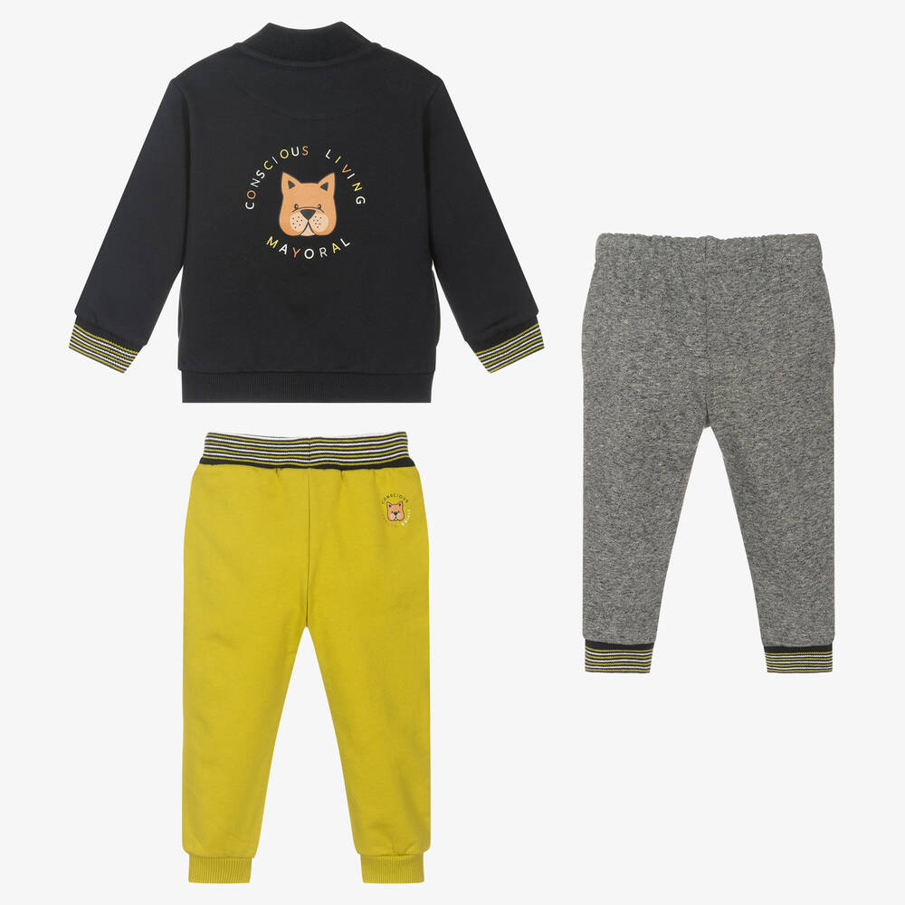 Mayoral-Сине-зеленый спортивный костюм из 3 предметов | Childrensalon Outlet