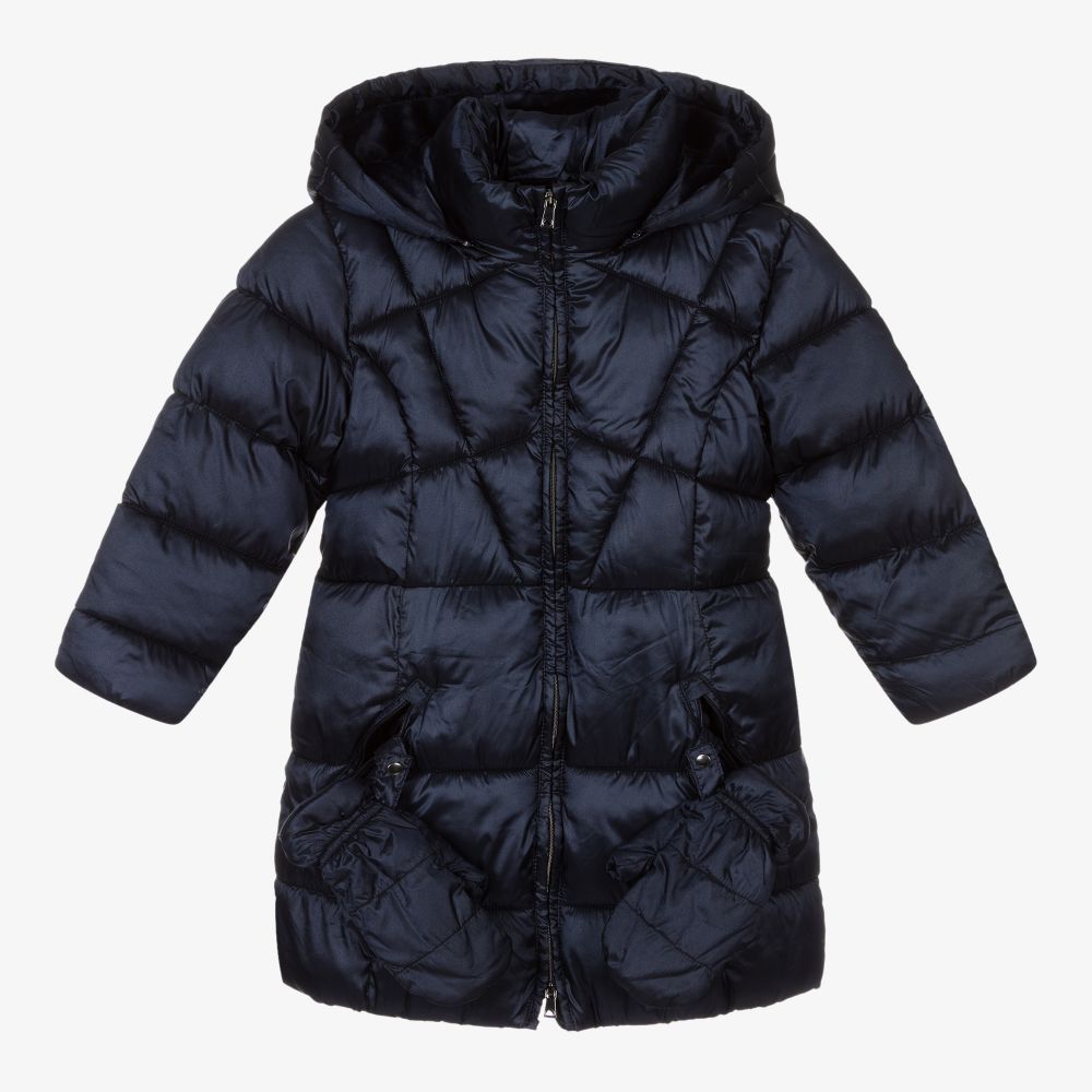 Mayoral - Blue Hooded Puffer Coat | Childrensalon Outlet