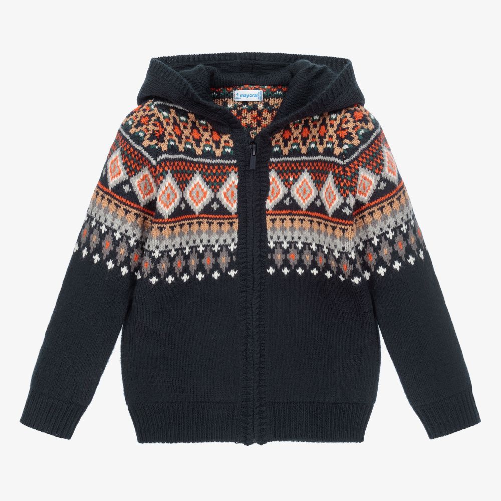 Mayoral Blue Hooded ZipUp Cardigan Childrensalon Outlet