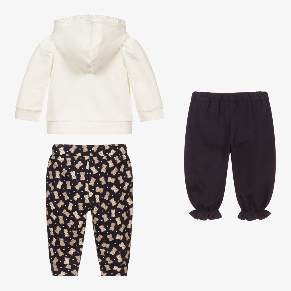 مايورال-تراكسوت أطفال بناتي قطن جيرسي لون كحلي وعاجي - 3 قطع | Childrensalon Outlet