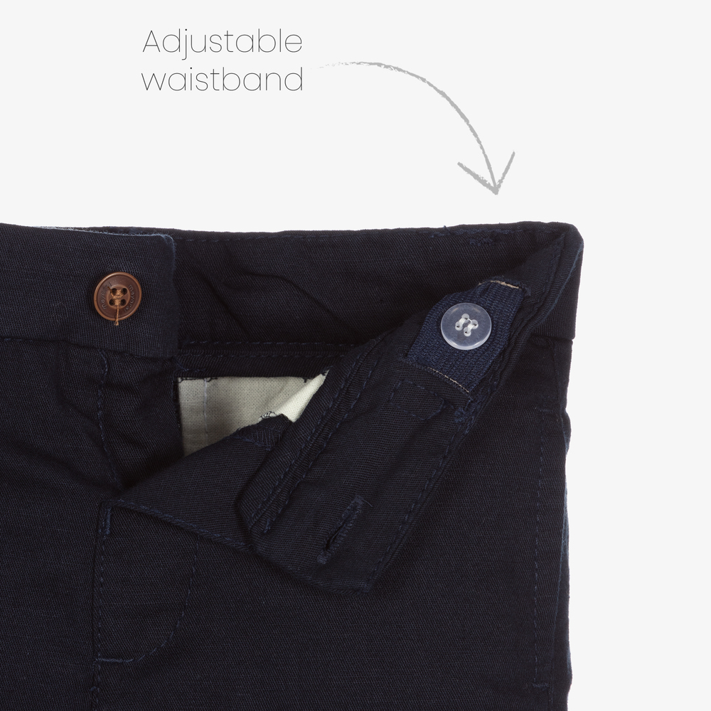 Mayoral-Кремовая рубашка и синие шорты из льна | Childrensalon Outlet