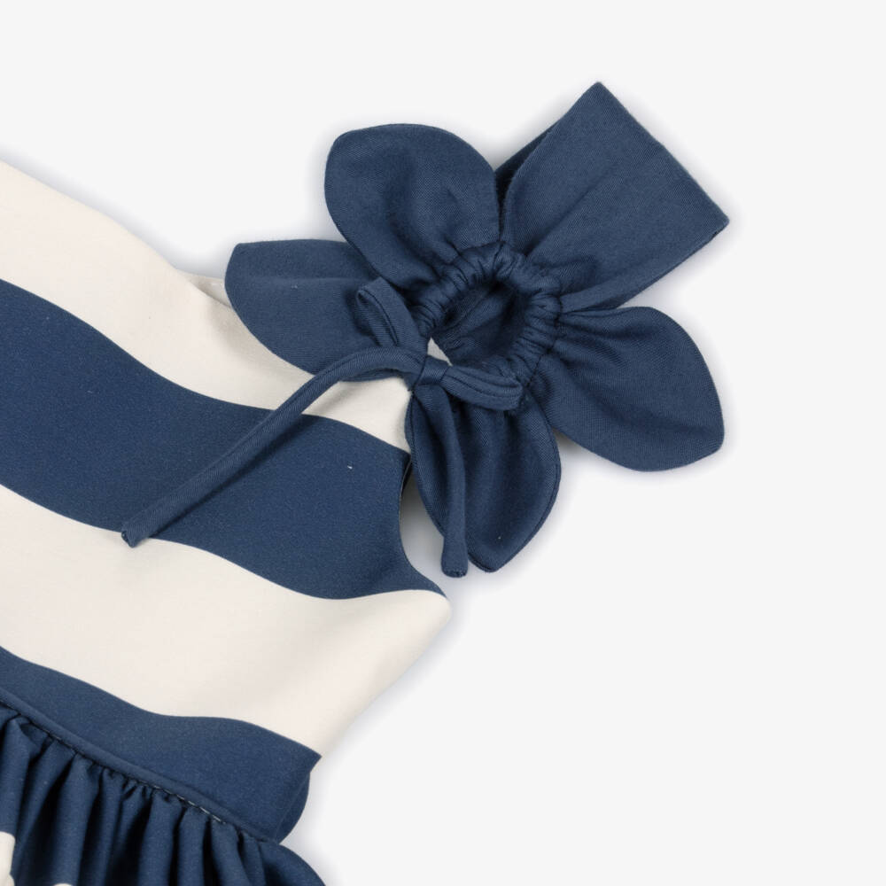 Mayoral-Blue & Ivory Stripe Dress | Childrensalon Outlet