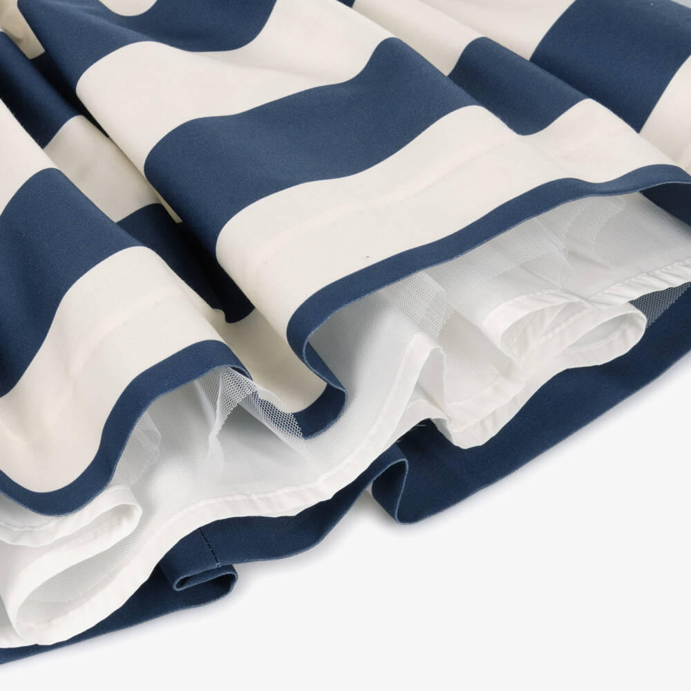 Mayoral-Blue & Ivory Stripe Dress | Childrensalon Outlet