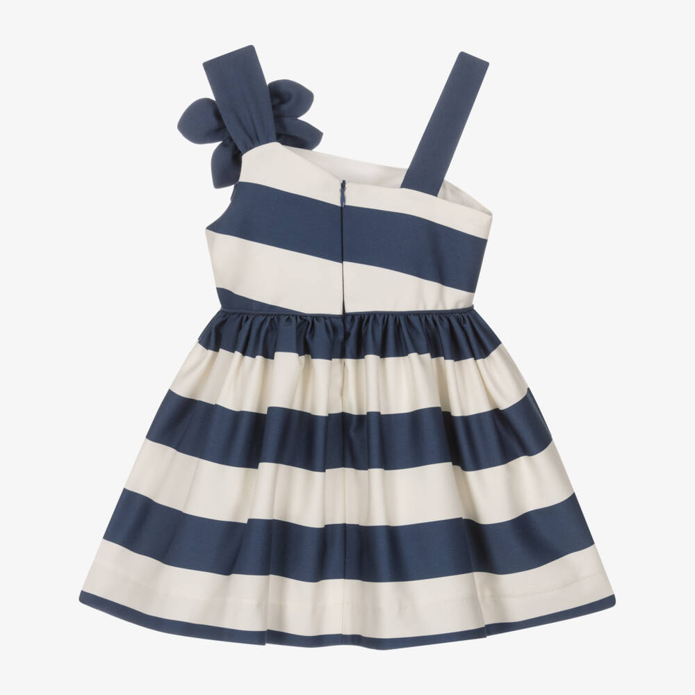 Mayoral-Blue & Ivory Stripe Dress | Childrensalon Outlet