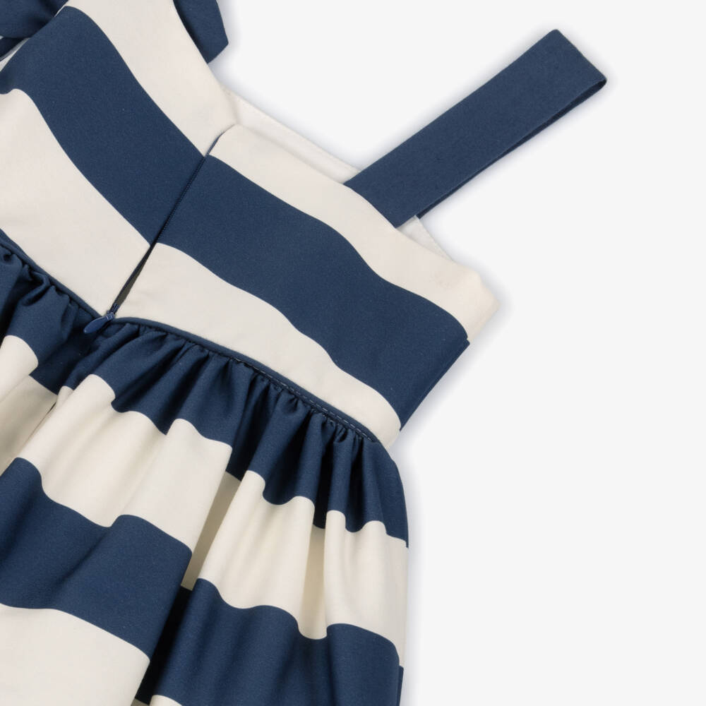Mayoral-Blue & Ivory Stripe Dress | Childrensalon Outlet