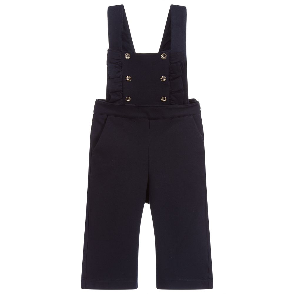 Mayoral-Blue Jersey Dungarees | Childrensalon Outlet
