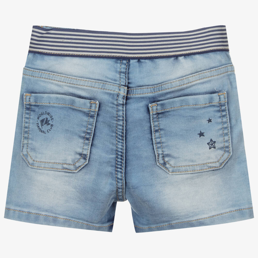 Mayoral-Blue Jersey Jean Shorts | Childrensalon Outlet