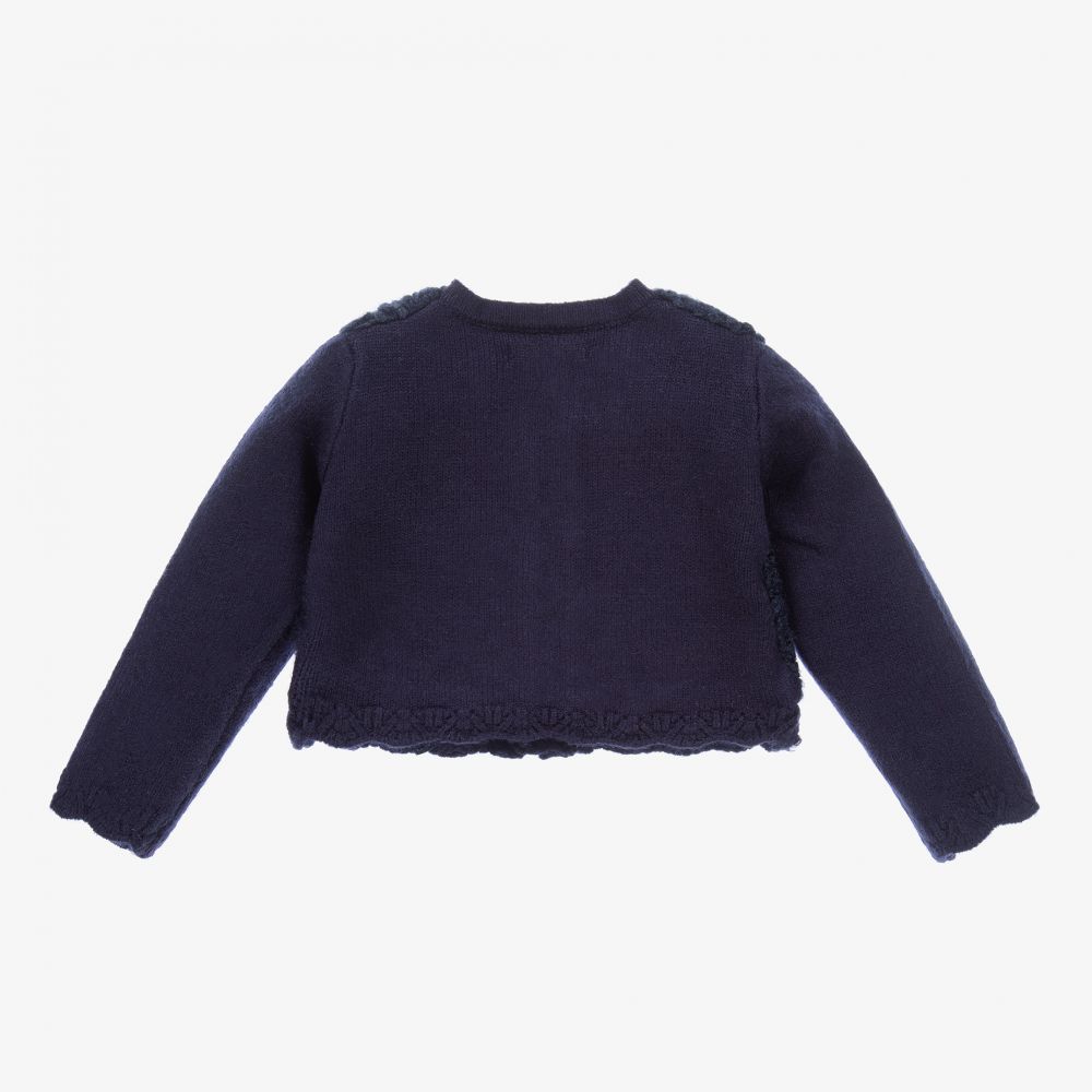 Mayoral-Blue Knitted Bouclé Cardigan | Childrensalon Outlet