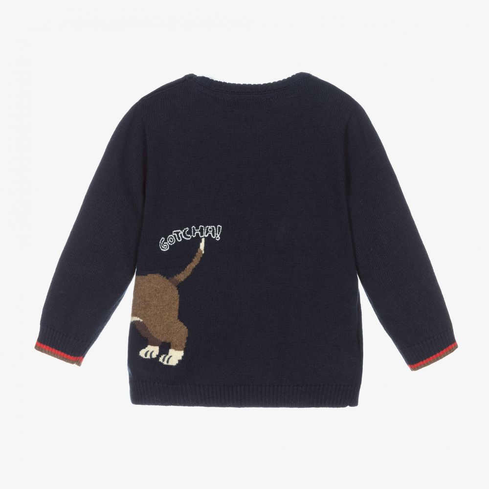 Mayoral-Blue Knitted Dog Jumper | Childrensalon Outlet