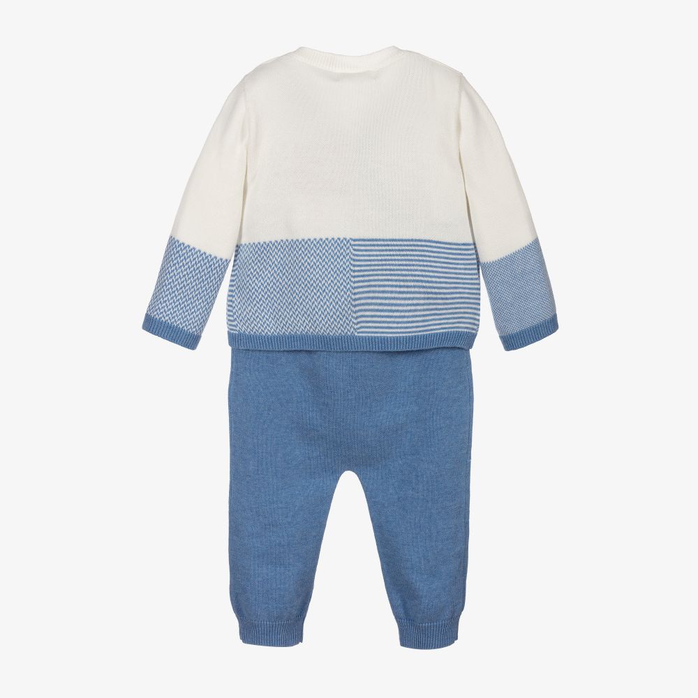 Mayoral Для новорожденных-Комплект с голубым вязаным комбинезоном | Childrensalon Outlet