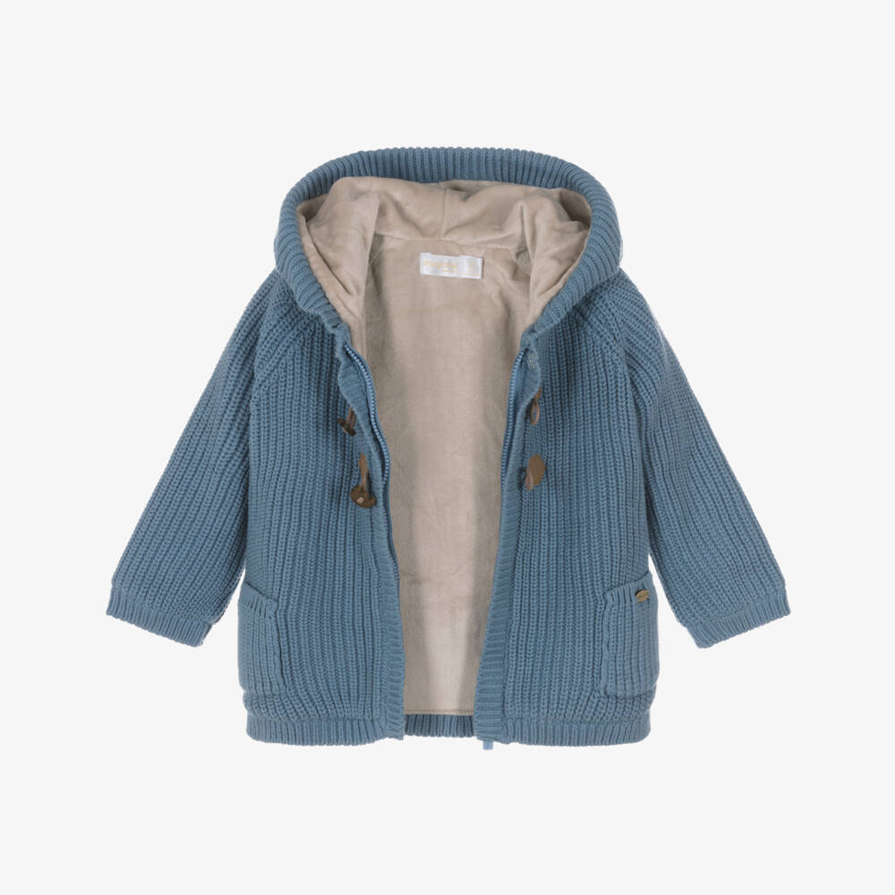 Mayoral Для новорожденных-Blue Knitted Pram Coat | Childrensalon Outlet