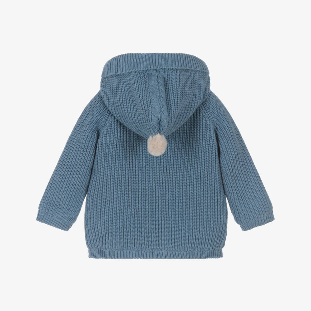 Mayoral Newborn-Blue Knitted Pram Coat with Teddy Toggles | Childrensalon Outlet