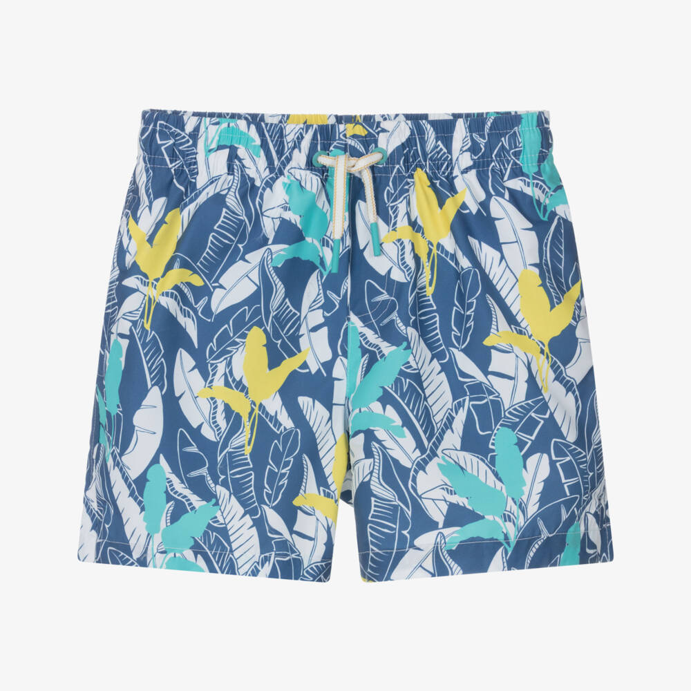 Mayoral Nukutavake-Blue Leaf Print Swim Short | Childrensalon Outlet