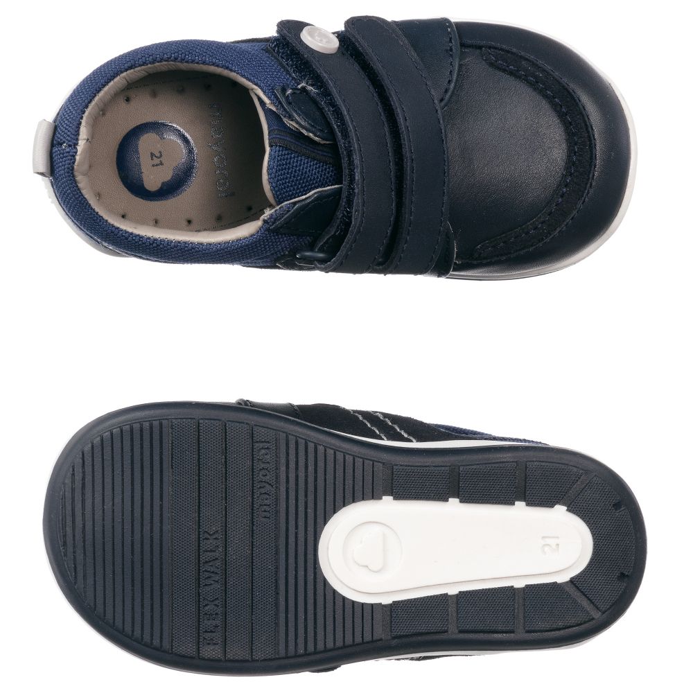 blue canvas trainers