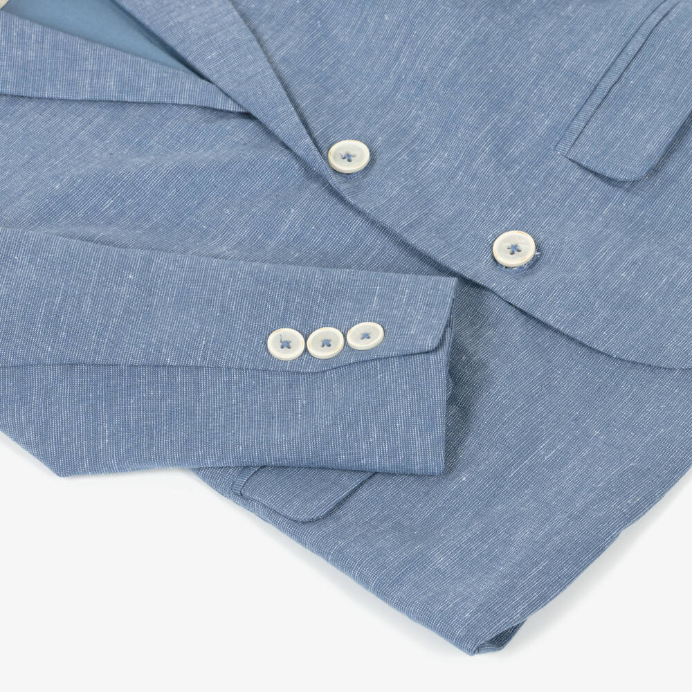 Mayoral-Blue Linen Blazer | Childrensalon Outlet