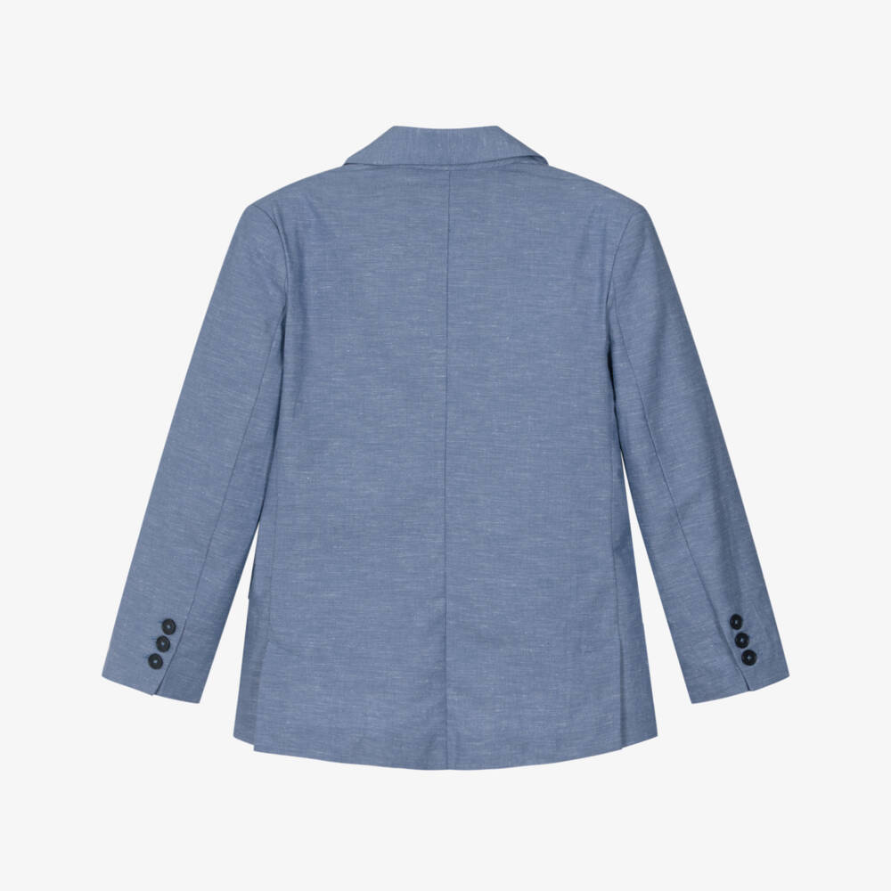 Mayoral Nukutavake-Blue Linen Mix Blazer | Childrensalon Outlet