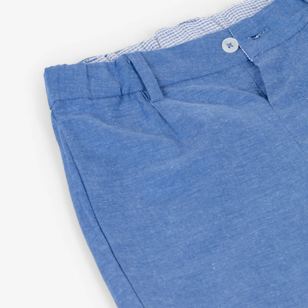 Mayoral-Blue Linen Shorts | Childrensalon Outlet