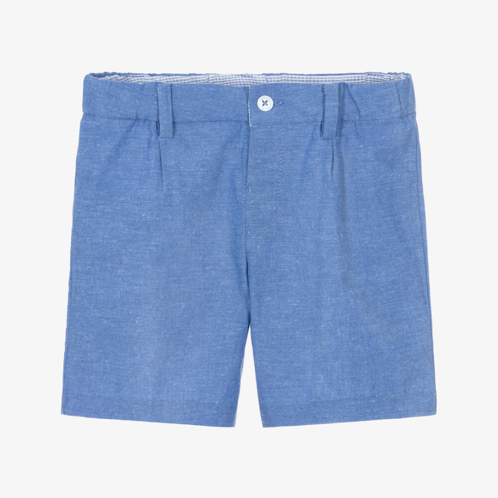 Mayoral-Blue Linen Shorts | Childrensalon Outlet