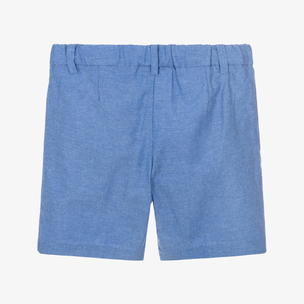 Mayoral-Blue Linen Shorts | Childrensalon Outlet