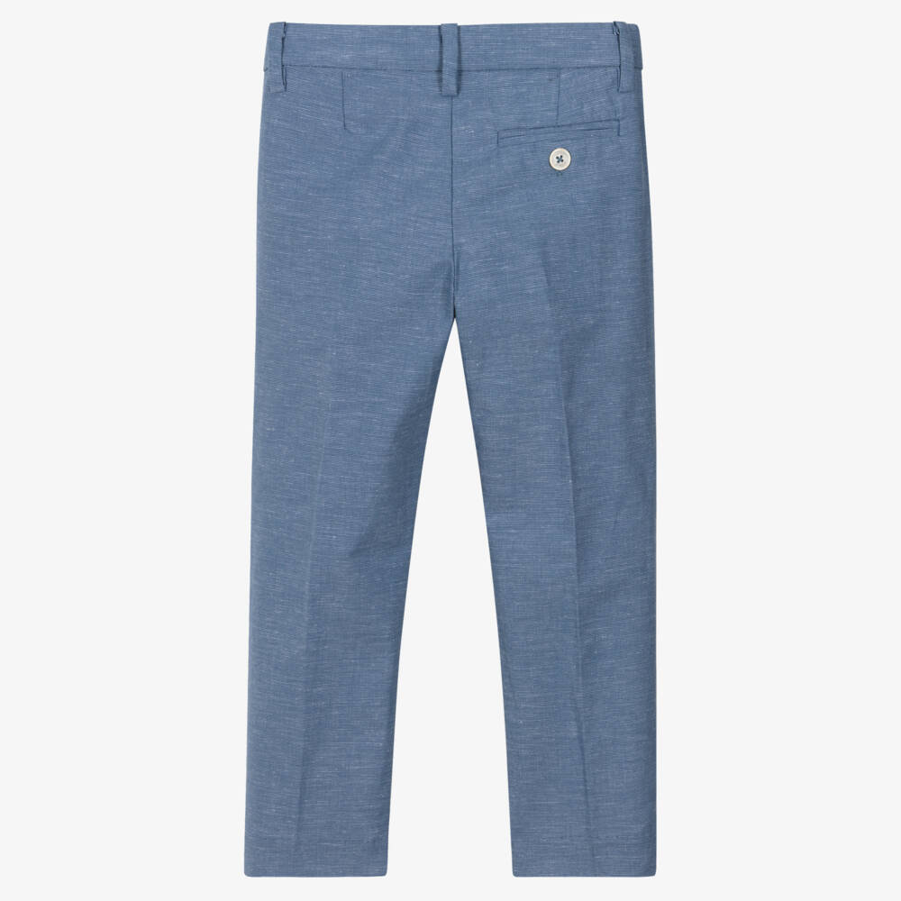 Mayoral-Blue Linen Trousers | Childrensalon Outlet