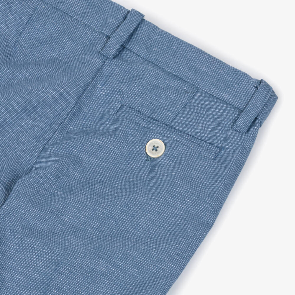 Mayoral-Blue Linen Trousers | Childrensalon Outlet