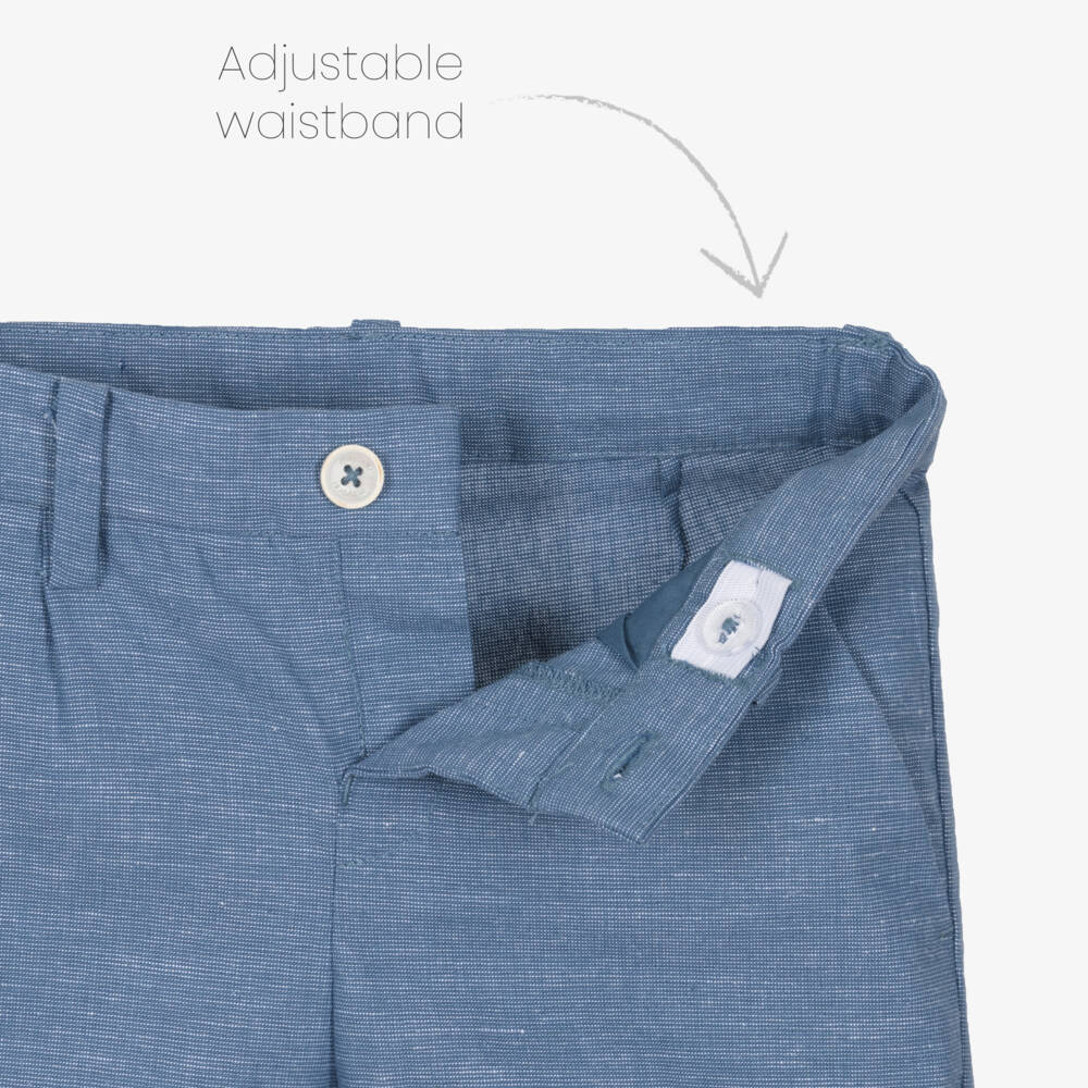 Mayoral-Blue Linen Trousers | Childrensalon Outlet