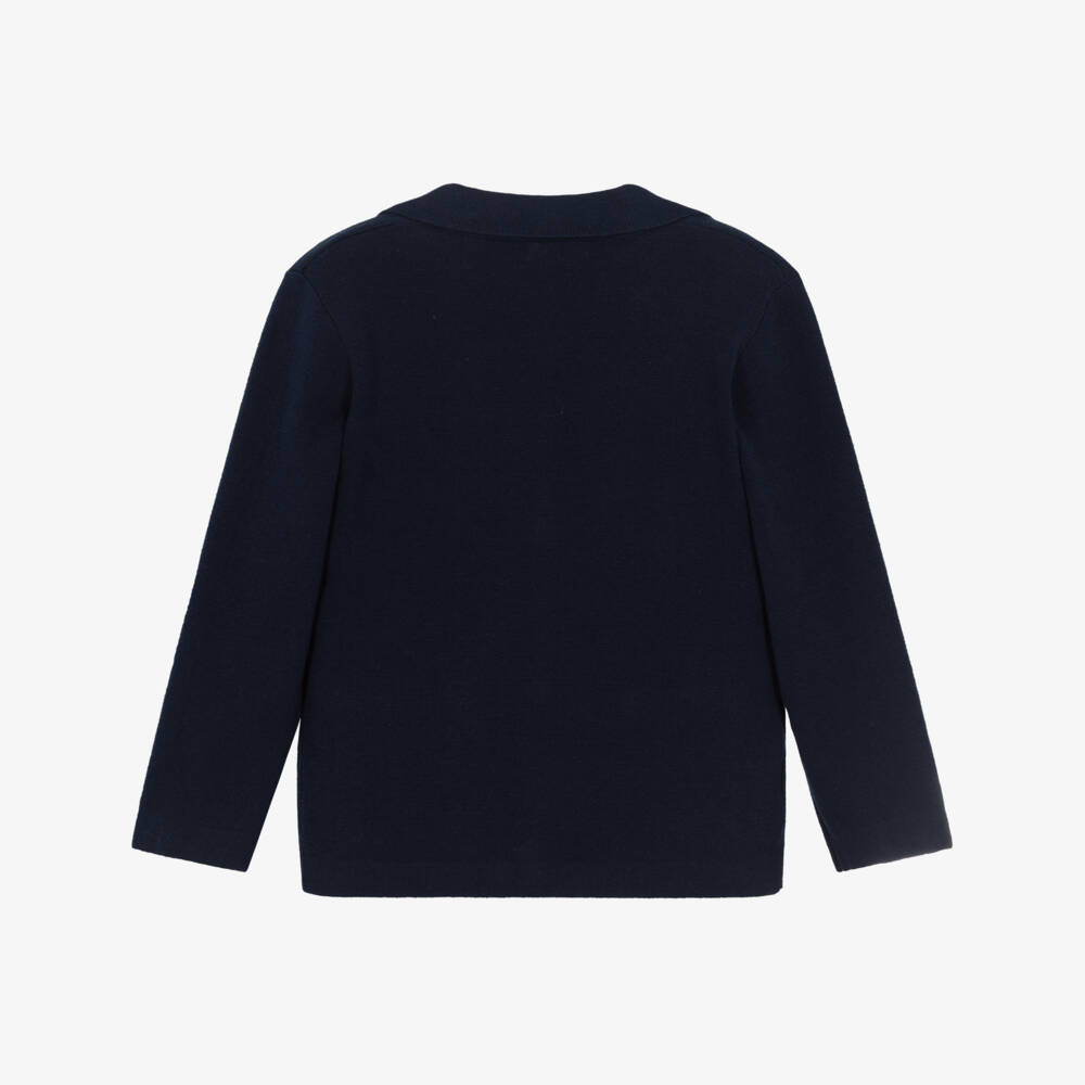 Mayoral-Blue Navy Button Knitted Cardigan | Childrensalon Outlet