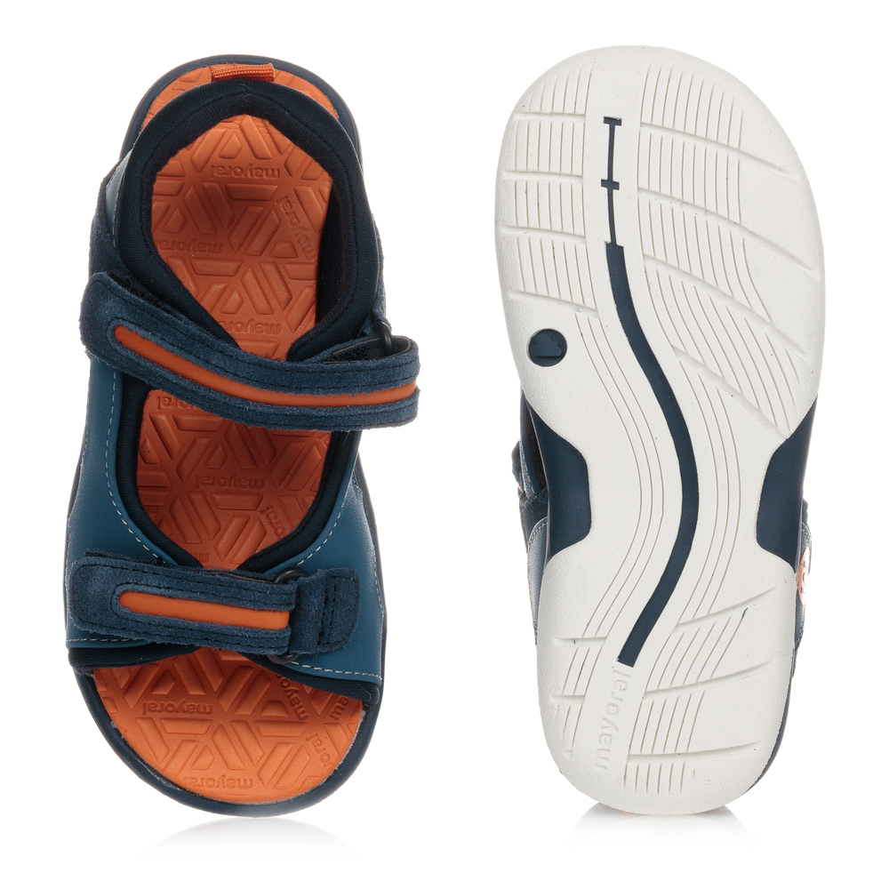 مايورال-صندل جلد لون أزرق وبرتقالي للأولاد | Childrensalon Outlet