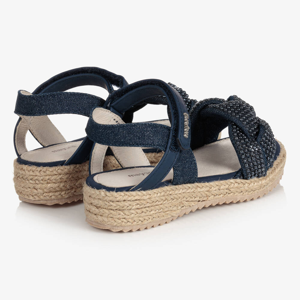 Mayoral-Синие сандалии на танкетке с бусинами | Childrensalon Outlet