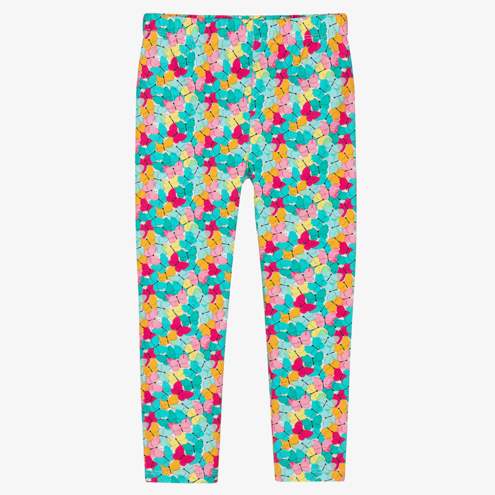 Mayoral-Blue & Pink Butterfly Leggings | Childrensalon Outlet