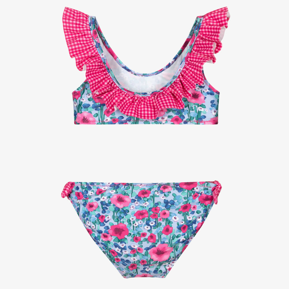 Mayoral-Розово-голубое бикини с цветами | Childrensalon Outlet